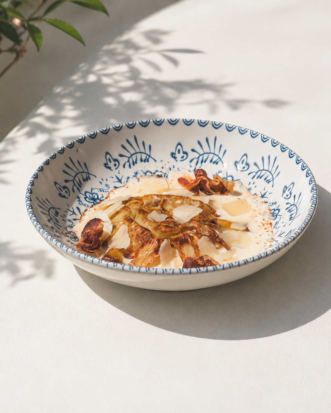 Fleur d'artichaut à la crème de parmesan